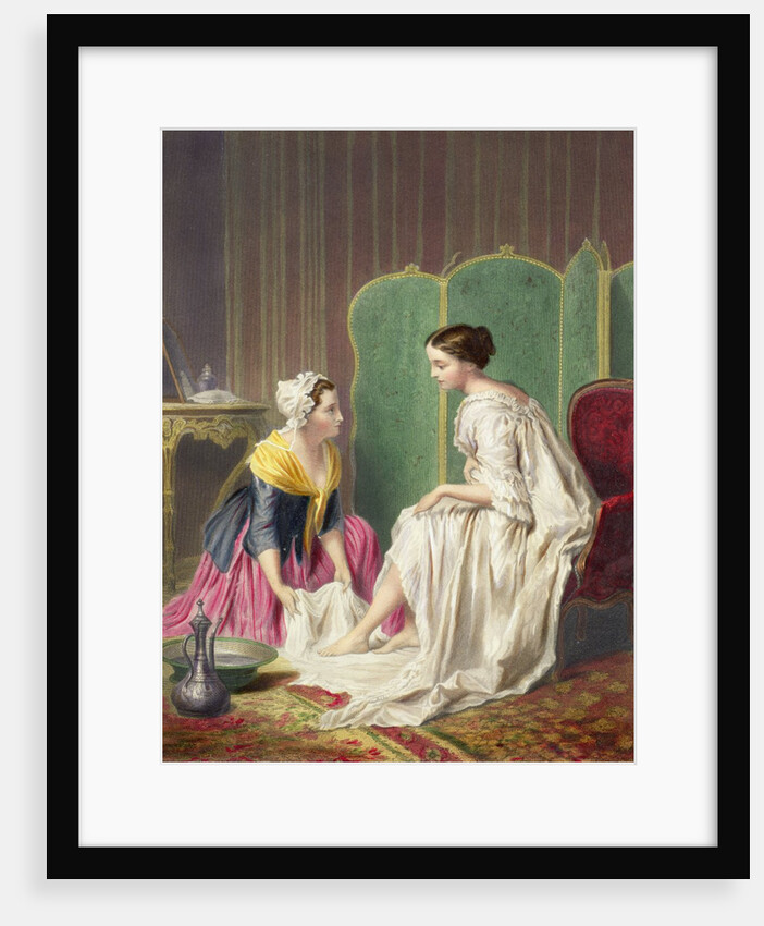 Maid Washing her Mistress' Feet by Anonymous Anonymous