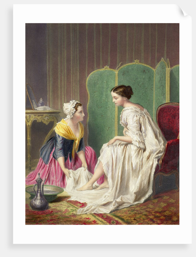 Maid Washing her Mistress' Feet by Anonymous Anonymous
