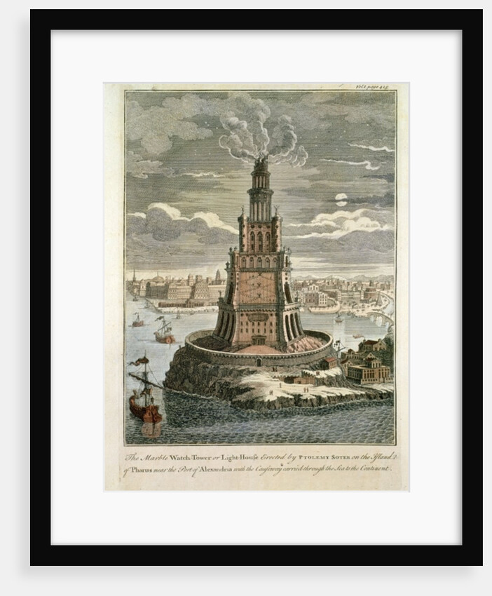 The Marble Watch Tower or Lighthouse Erected by Ptolemy Soter on the Island of Pharos, near the Port of Alexandria by English School
