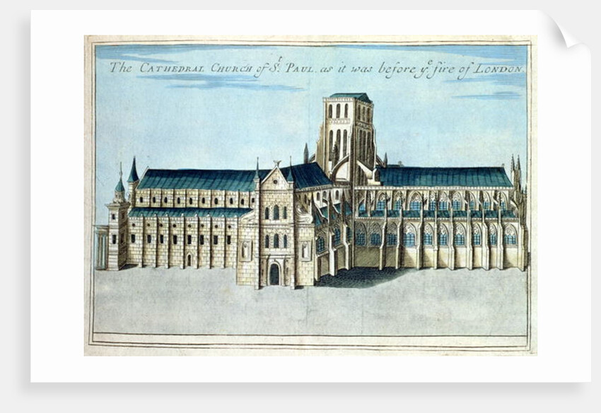 St. Paul's Cathedral before it was destroyed by the Fire of London by Robert Morden