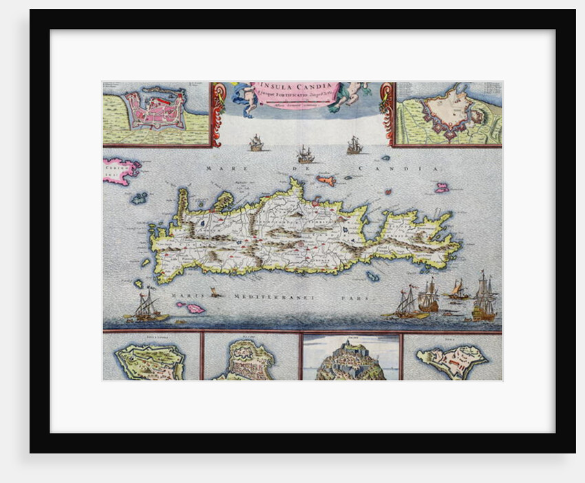 Map of the Island of Candia with the sea port of Herakleion, c.1680 by Frederick de Wit