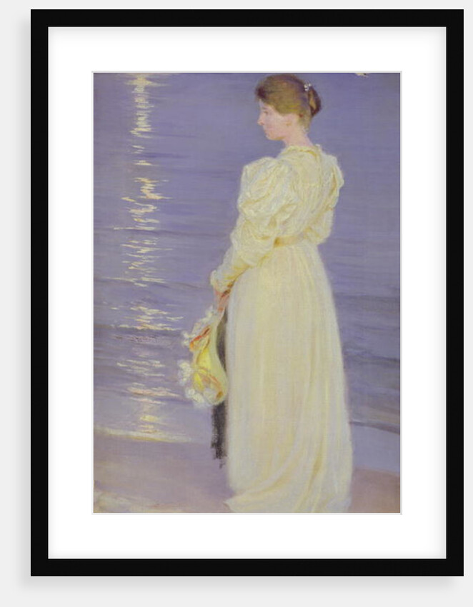Woman in White on a Beach by Peder Severin Kroyer