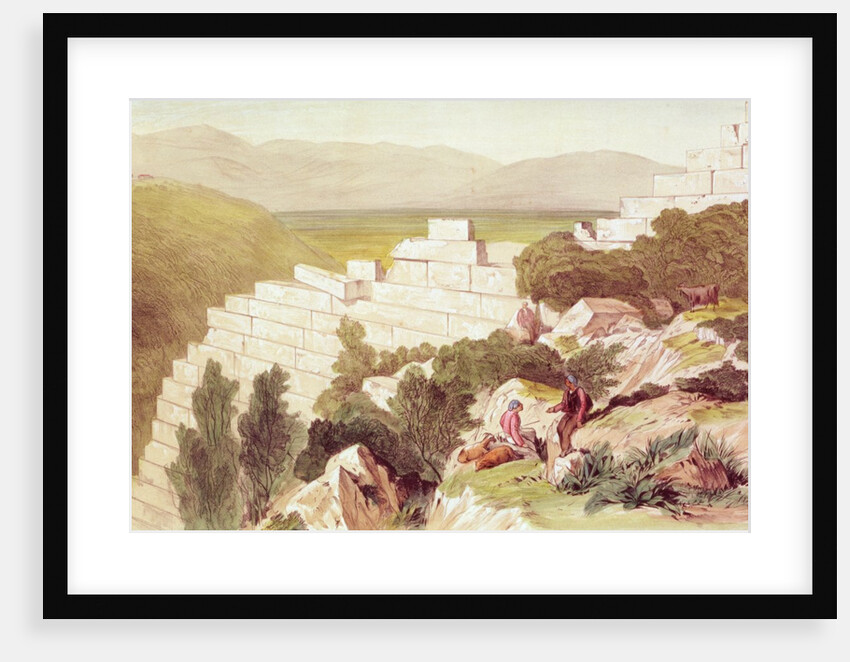 Walls of Ancient Samos, Cephalonia, 19th century by Edward Lear