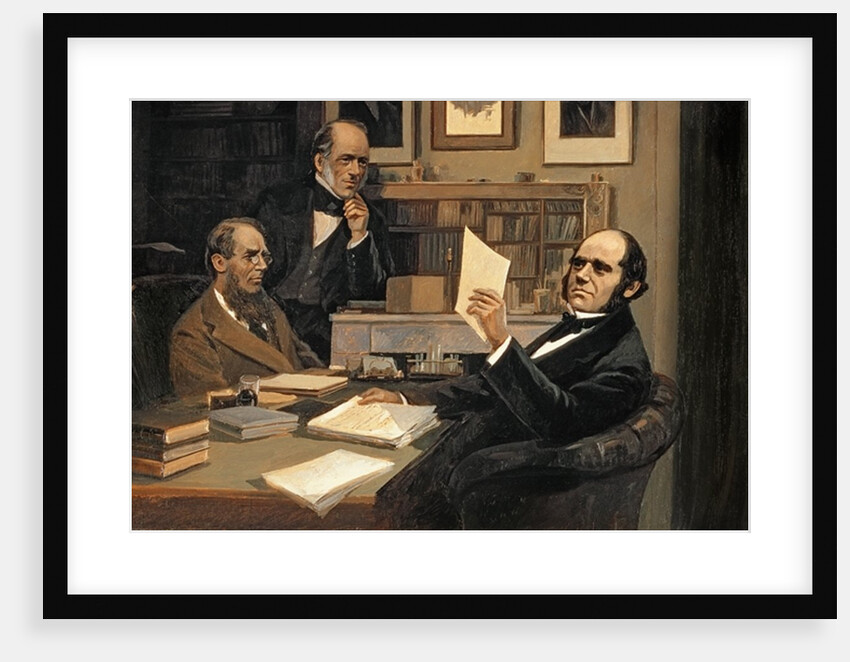 Joseph Hooker, Charles Lyell and Charles Robert Darwin by Evstafieff Evstafieff