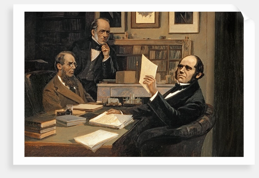 Joseph Hooker, Charles Lyell and Charles Robert Darwin by Evstafieff Evstafieff