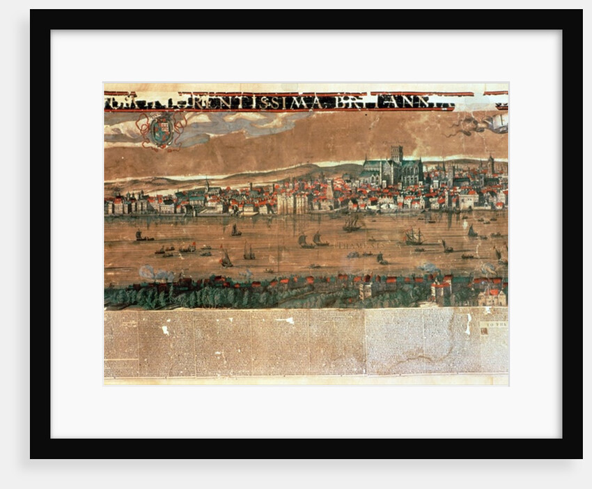 View of London with the Swan, the Rose and the Globe Theatres and St. Paul's by Cornelius de Visscher