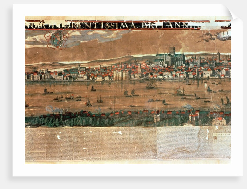 View of London with the Swan, the Rose and the Globe Theatres and St. Paul's by Cornelius de Visscher