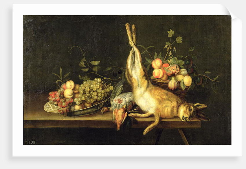 Still Life with Game and Fruit by Luis Menendez or Melendez