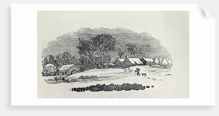 Approaching a Village in the Winter by Thomas Bewick