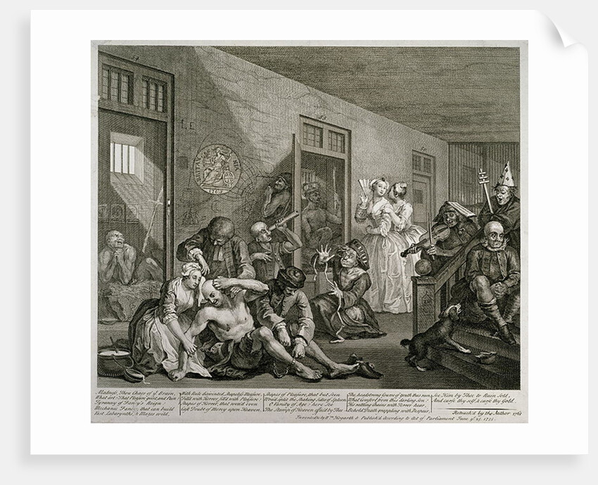 Plate VIII from A Rake's Progress, 1735 by William Hogarth