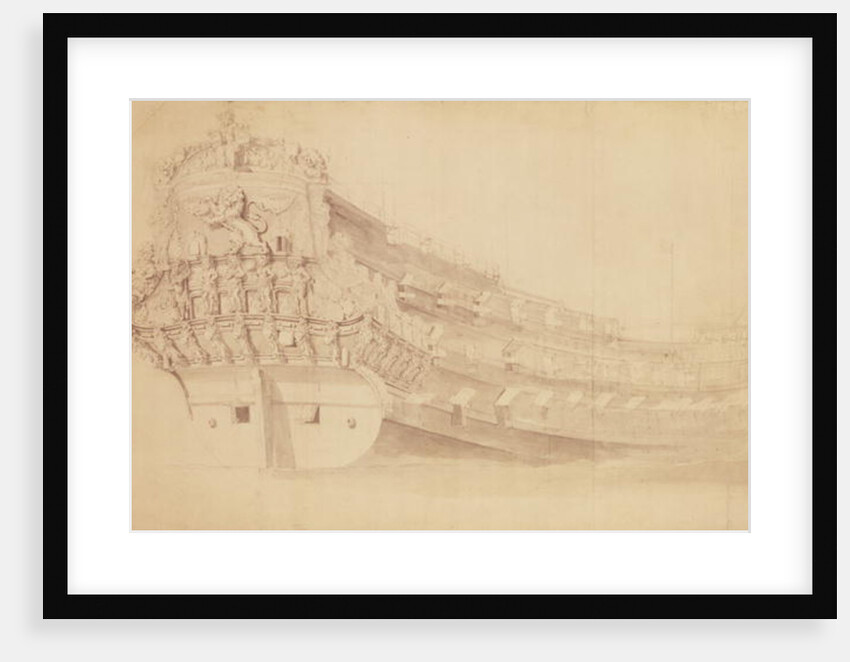 Golden Lion from the Starboard Quarter by Willem van de the Younger Velde