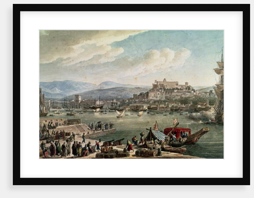 The town and harbour of Trieste seen from the New Mole. by Louis Francois Cassas