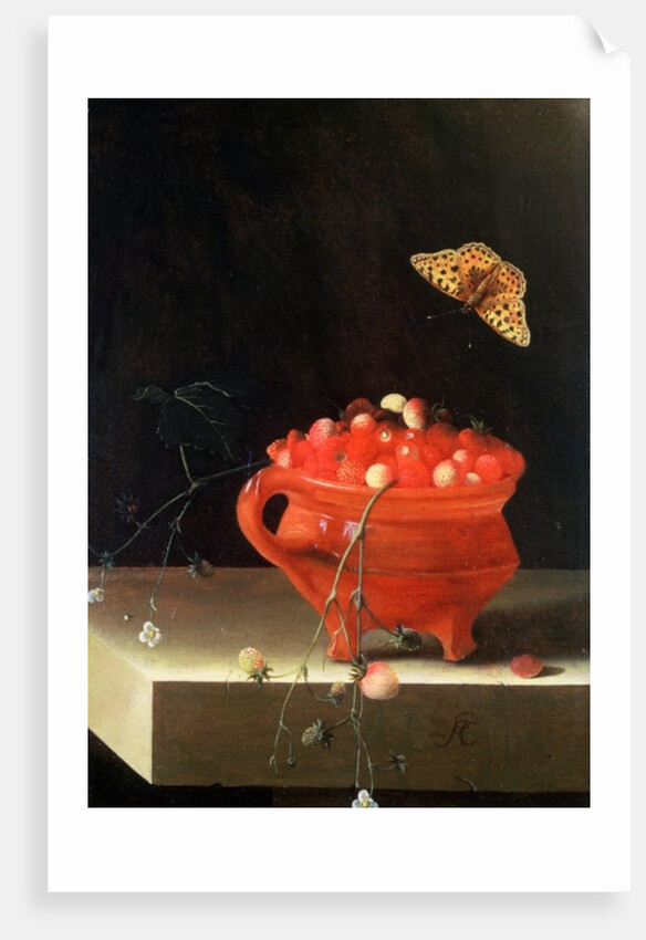 A Pot of Wild Strawberries by Adrian Coorte