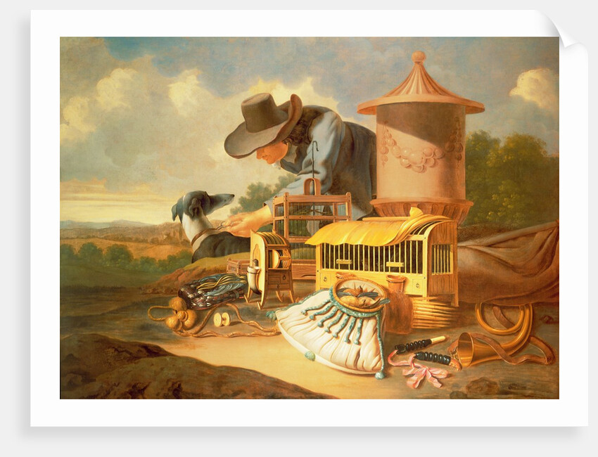 A Birdcatcher and His Dog by Antonius Leemans