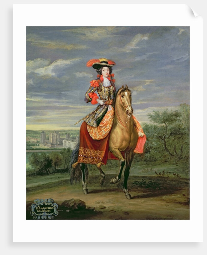 La Comtesse de Soissons Riding with a View of the Chateau de Vincennes by Jean-Baptiste Martin