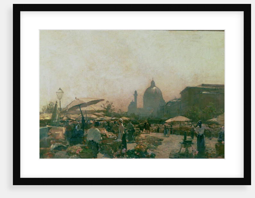 A Market with St. Charles' Church in the Distance, Vienna, c.1894 by Carl Moll