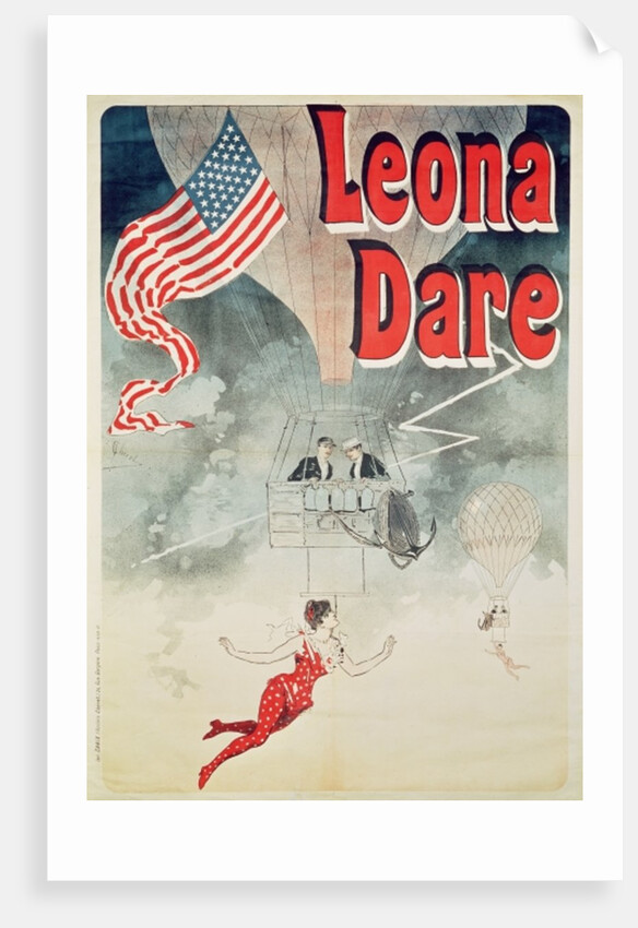 Ballooning: `Leona Dare' poster, 1890 by Jules Cheret