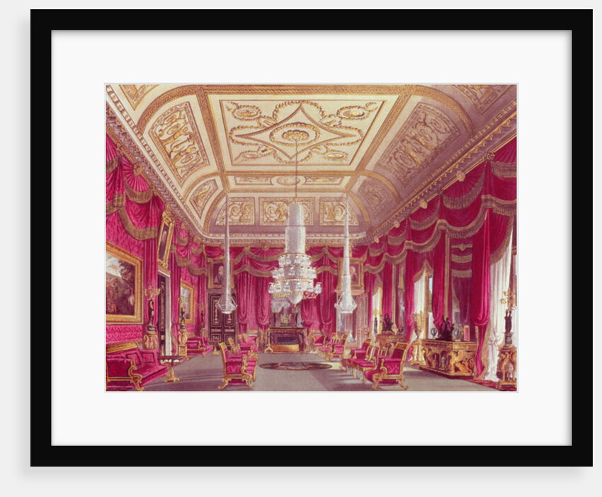 The Crimson Drawing Room, Carlton House from Pyne's 'Royal Residences', 1818 by William Henry Pyne