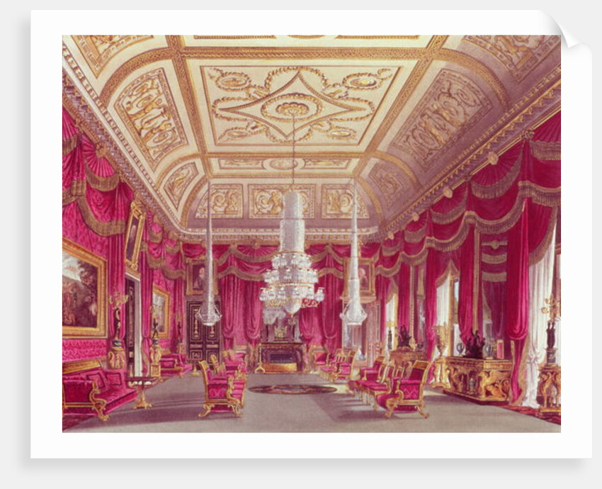 The Crimson Drawing Room, Carlton House from Pyne's 'Royal Residences', 1818 by William Henry Pyne