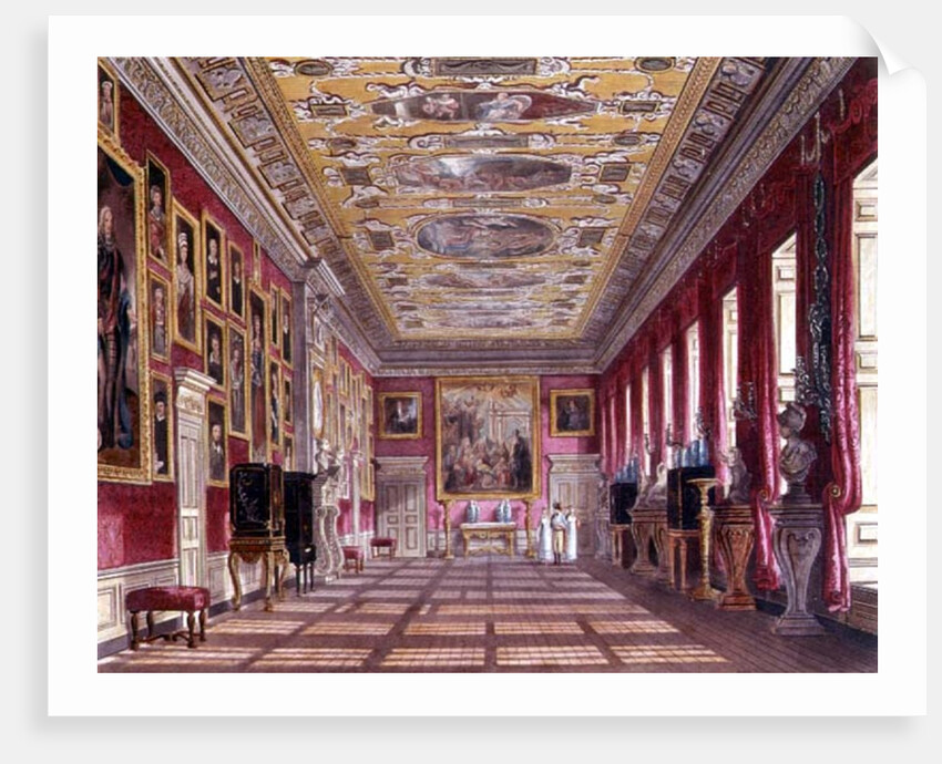 The King's Gallery, Kensington Palace from Pyne's 'Royal Residences', 1818 by William Henry Pyne