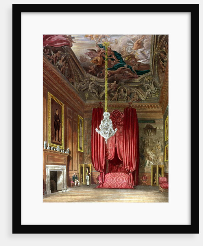 Queen Mary's State Bed Chamber, Hampton Court from Pyne's 'Royal Residences', 1818 by William Henry Pyne