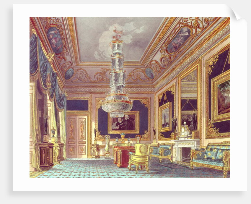 The Blue Velvet Room, Carlton House from Pyne's 'Royal Residences', 1818 by William Henry Pyne