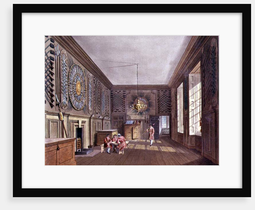 The Guard Chamber, St. James' Palace from Pyne's 'Royal Residences', 1818 by William Henry Pyne