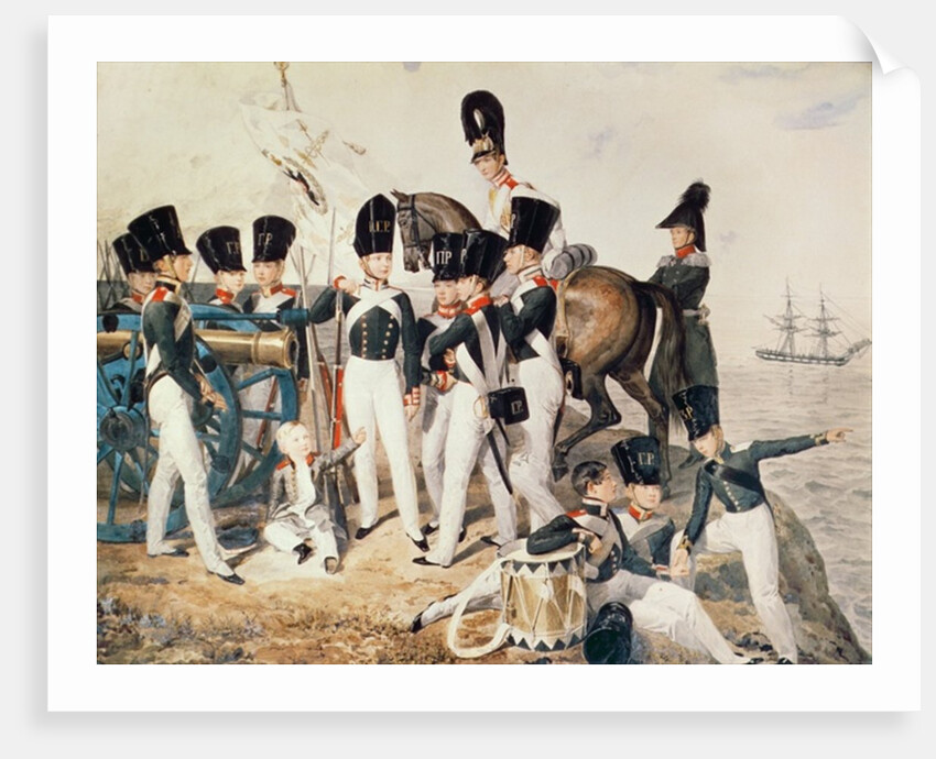 Tsarevich Alexander with his Cadets at Peterhof by Aleksandr Pavlovich Bryullov