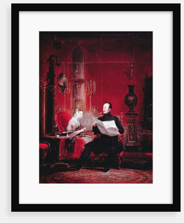 Tsarevich Alexander and his wife Maria Alexandrovna, 1845 by School Russian