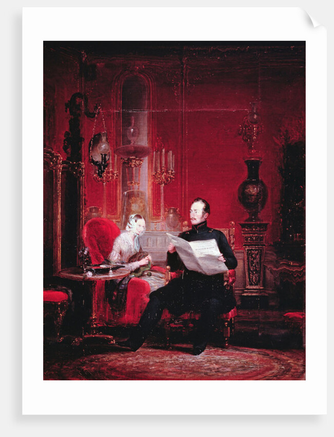 Tsarevich Alexander and his wife Maria Alexandrovna, 1845 by School Russian