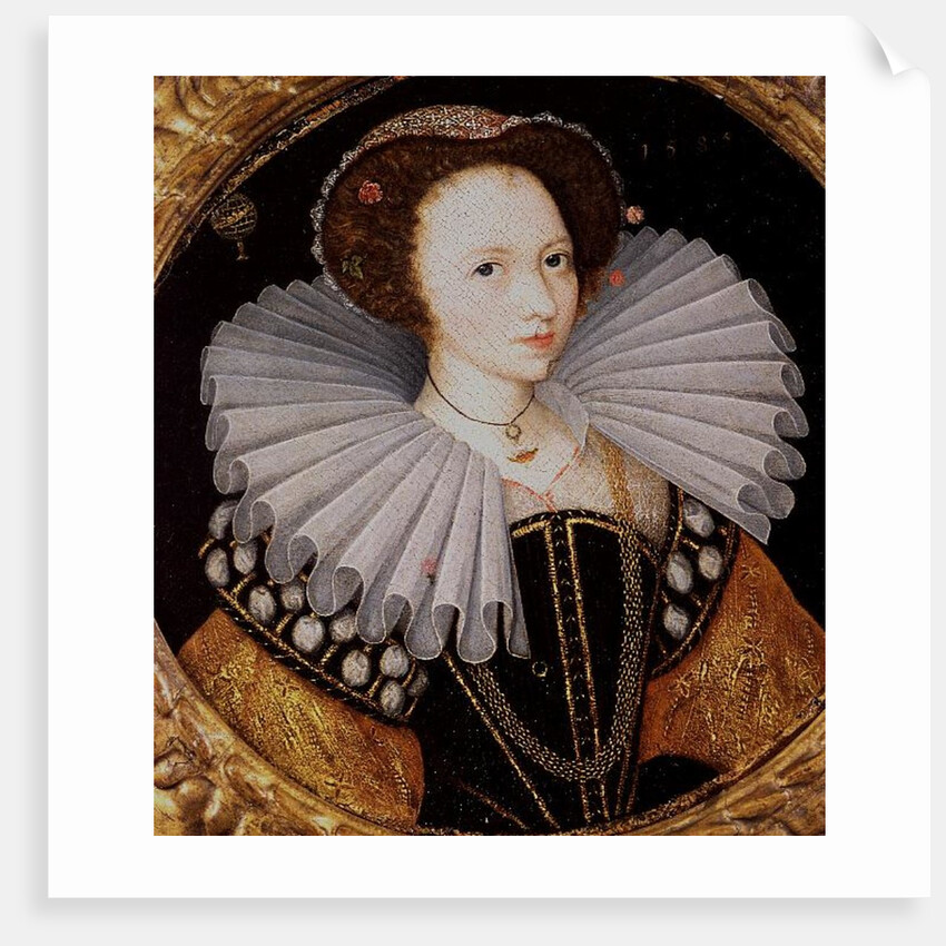Portrait of a Lady with a Large Ruff, an Armillary Sphere in the Background by English School