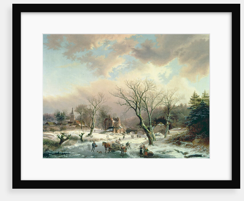 Winter Scene by Johannes Petrus van Velzen