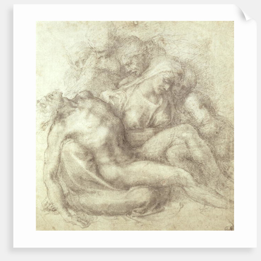 Figures Study for the Lamentation Over the Dead Christ, 1530 by Michelangelo Buonarroti