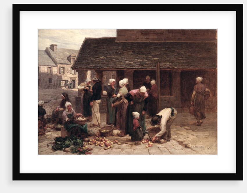The Market Place of Ploudalmezeau, Brittany, 1877 by Leon Augustin Lhermitte