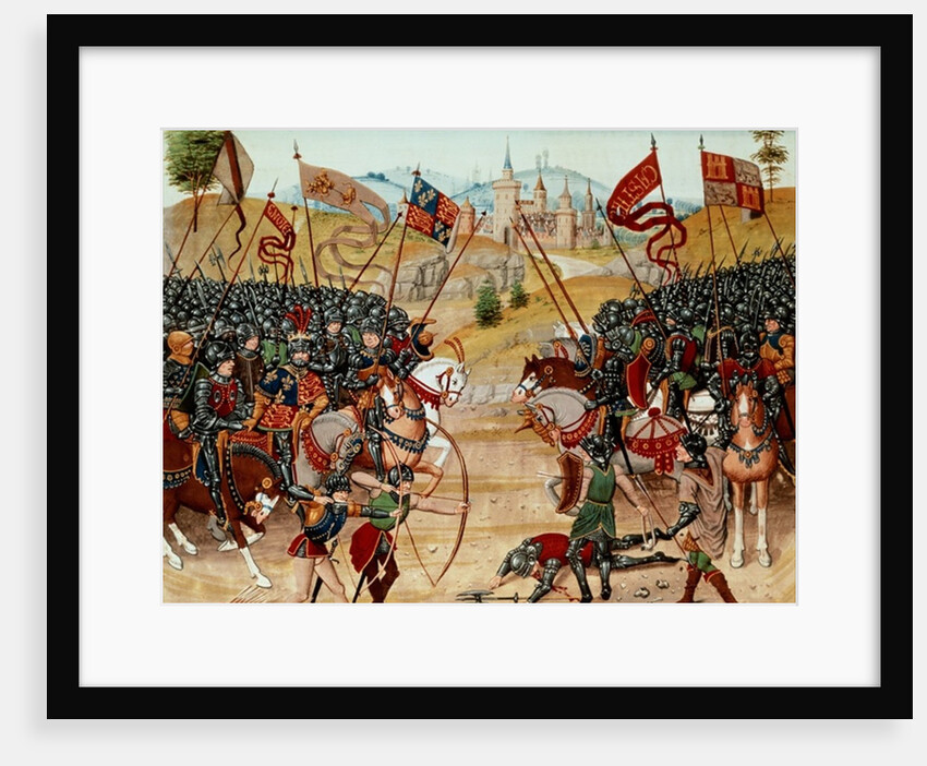 Fr 2643 f.312v Battle of Najera, 1367, from Froissart's Chronicle by French School