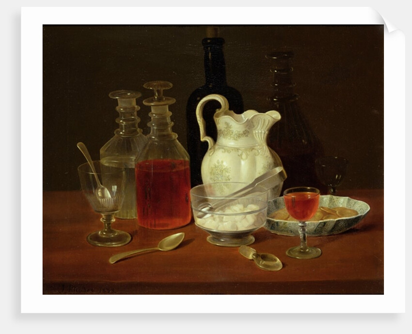 Still Life with Decanters by J. Rhodes