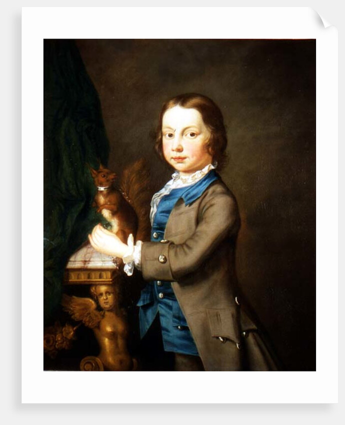 A Portrait of a Boy with a Pet Squirrel, 18th century by Joseph Highmore
