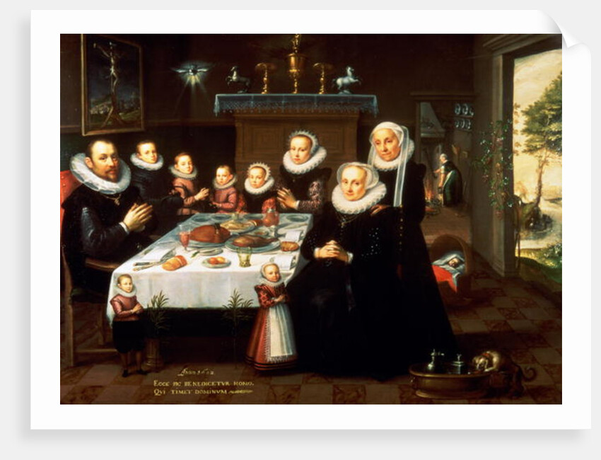 A Portrait of a Family saying Grace Before a Meal, 1602 by Gortzius Geldorp