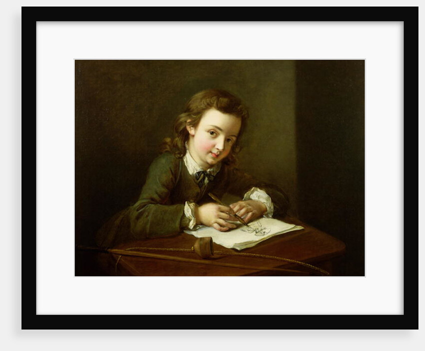 Boy Drawing at a Table by Philippe Mercier