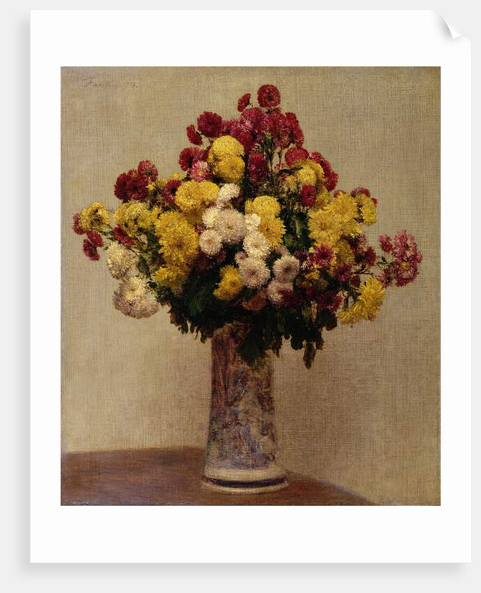 Chrysanthemums in a vase, 1873 by Ignace Henri Jean Fantin-Latour