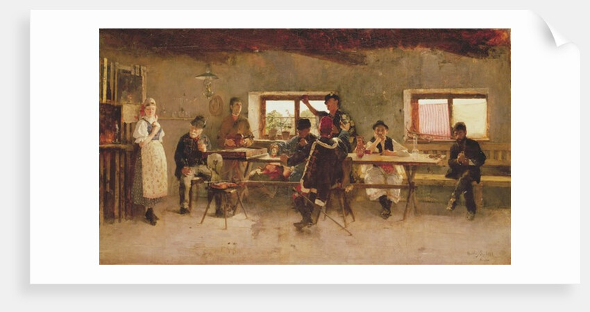 Revellers in a Pub, 1888 by Simon Hollosy