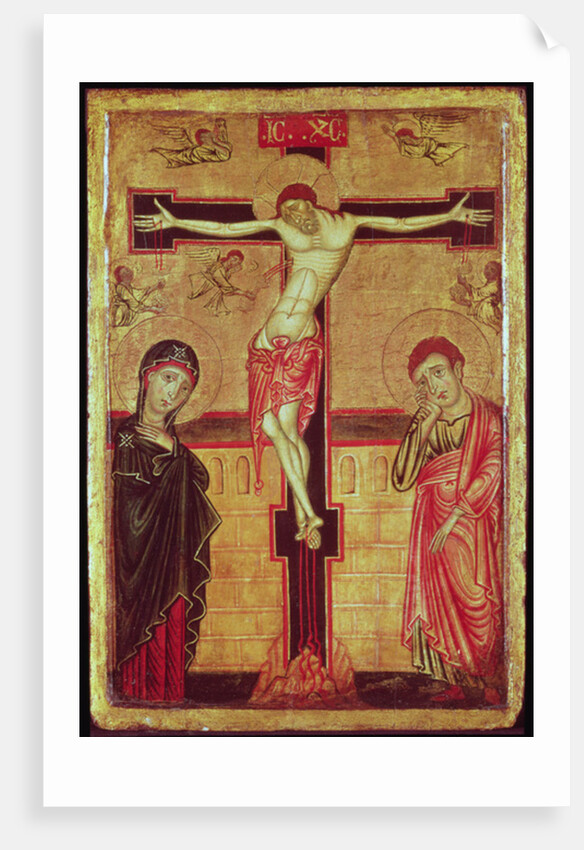 Christ on the Cross, with the Virgin Mary, St. John the Evangelist and Five Angels by Master of the Magdalene Altarpiece