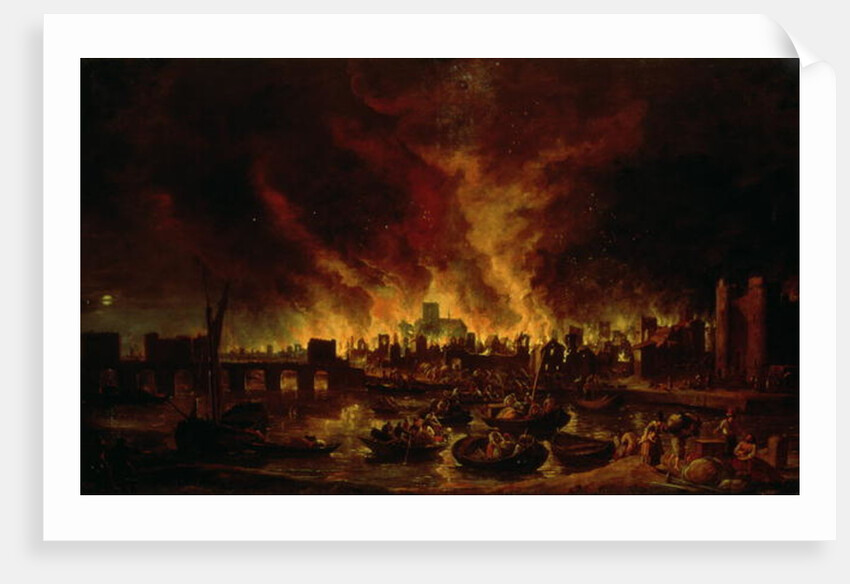 The Great Fire of London in 1666 by Lieve Verschuier