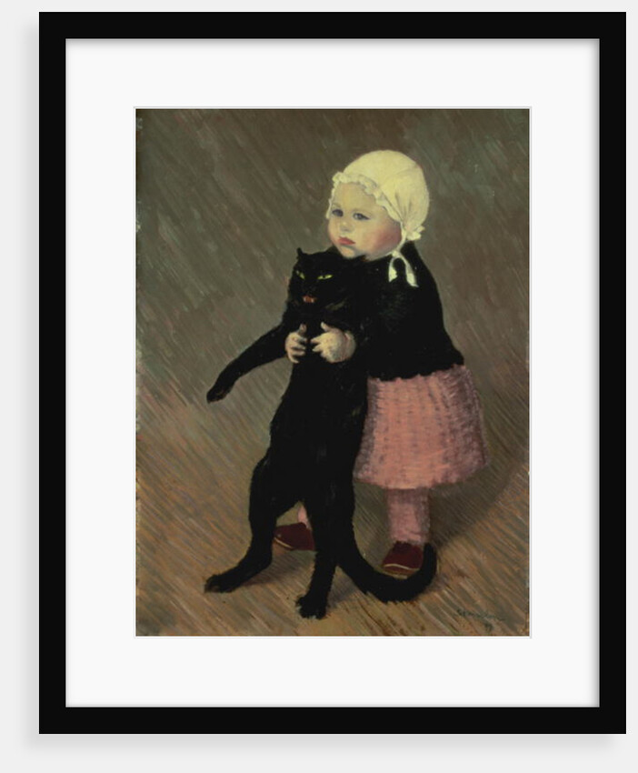 A Small Girl with a Cat, 1889 by Theophile Alexandre Steinlen