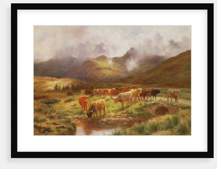 A Highland Drove at Strathfillan, Perthshire by Louis Bosworth Hurt