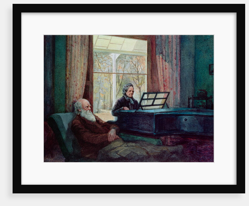 Charles Darwin and his wife at the Piano) by English School