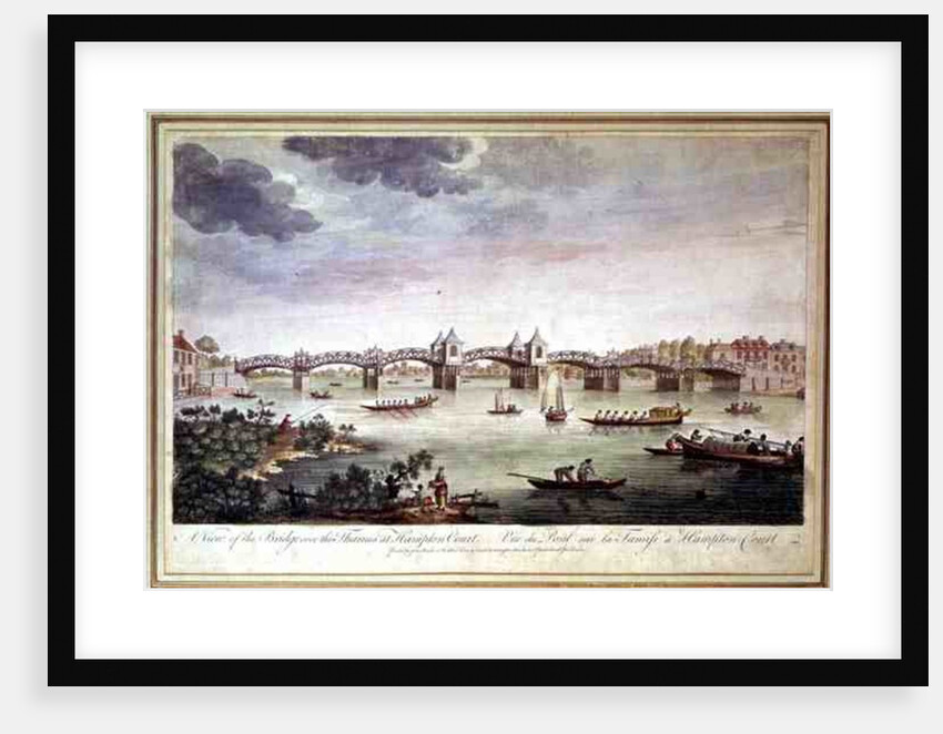 View of the Bridge over the Thames at Hampton Court by English School