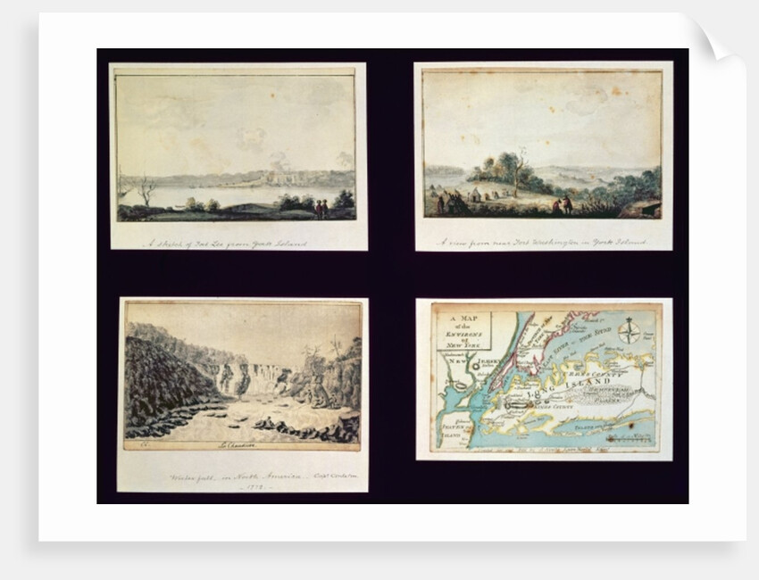 North American Scenes and a map of New York, c.1772 by Conleton