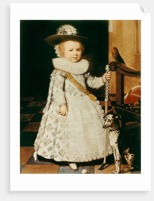 Portrait of a Young Boy with a Golf Club and Ball by Jan Anthonisz. van Ravesteyn