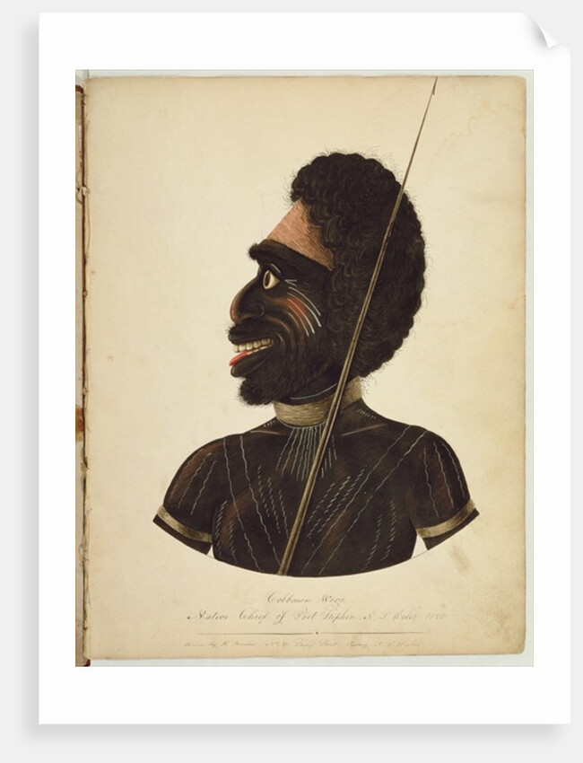 Cobbawn Wogi, native chief of Port Stephen, NSW, 1820 by Richard Browne